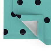 Polka Dot - Black on Turquoise