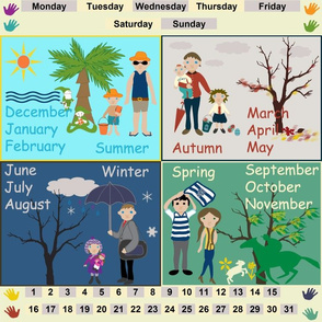 Seasons, Months, Days Decal