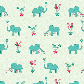 Elephants Garden (Fuschia Raindrop) Feature Print