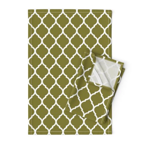 Olive Green Moroccan Lattice