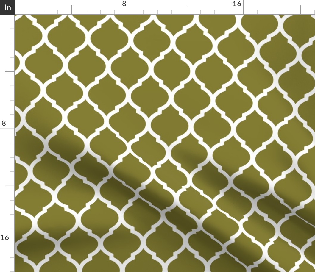 Olive Green Moroccan Lattice