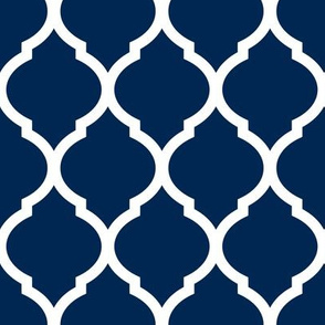 Navy Blue Moroccan Lattice