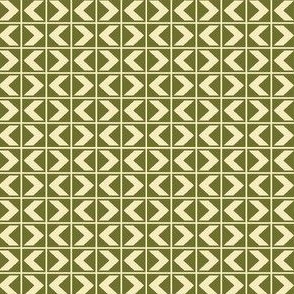 Dim Sum Chevrons - Cream on Olive Green