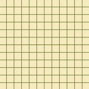 Dim Sum Grid - Olive Green on Cream