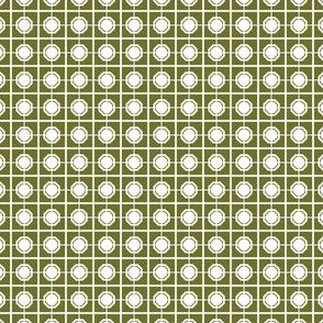 Dim Sum Screen of White Rice on Olive Green