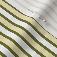 Dim Sum Party Stripe - Narrow Olive Green Ribbons with Cream and White
