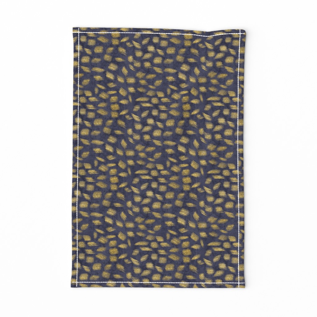 Gold Glitter Splotches + Navy Background