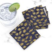 Gold Glitter Splotches + Navy Background