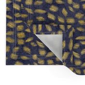 Gold Glitter Splotches + Navy Background