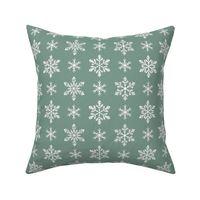 snowflakes - sage green