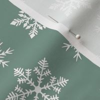 snowflakes - sage green