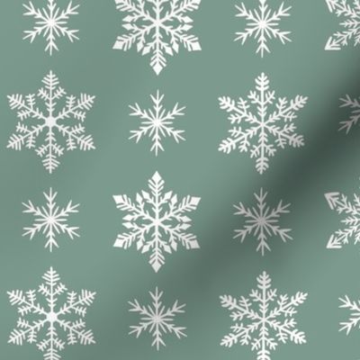 snowflakes - sage green