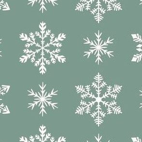 snowflakes - sage green