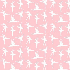 Ballerina White Silhouette on Professional Pink - Small