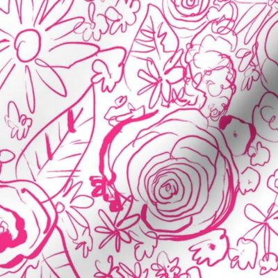 In The Garden Sketch // Medium Hot Pink