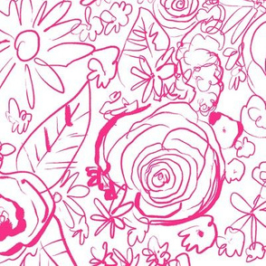 In The Garden Sketch // Medium Hot Pink