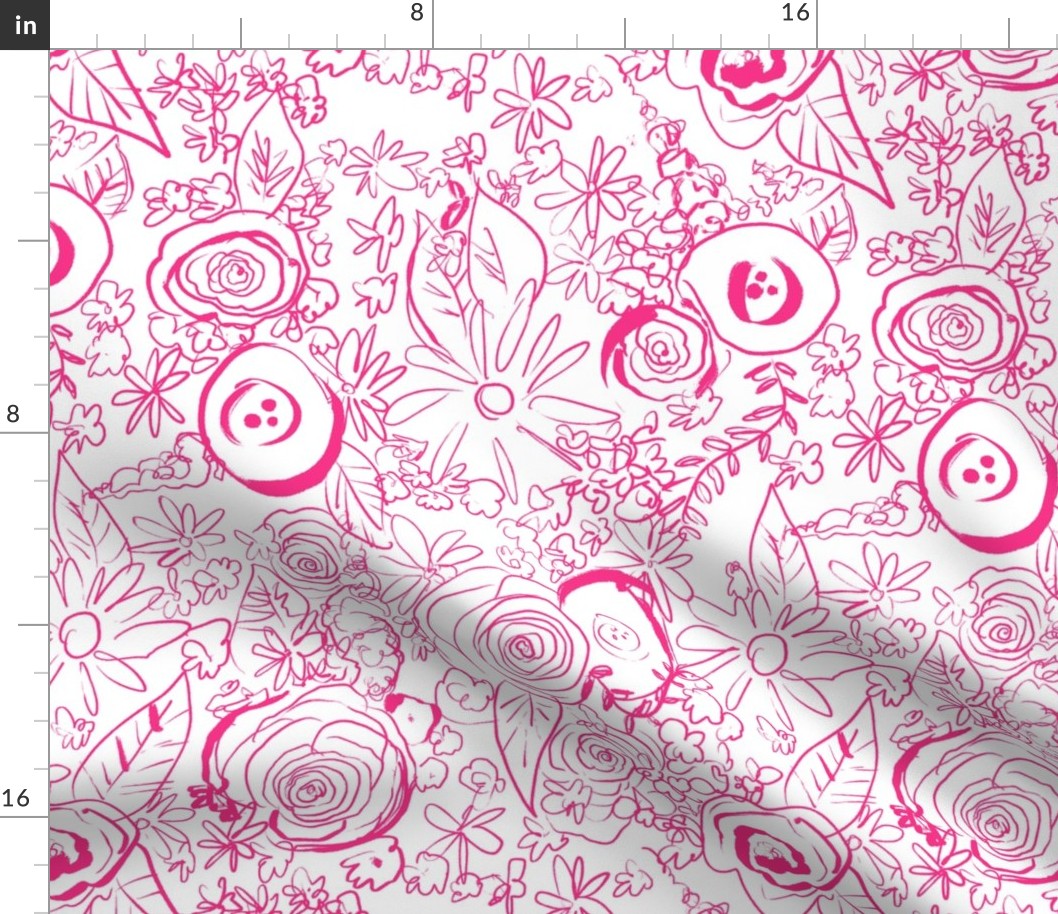 In The Garden Sketch // Medium Hot Pink