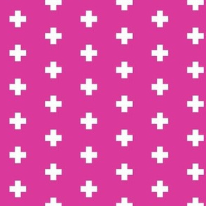 Pink Plus Sign Fabric, Wallpaper and Home Decor