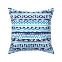 Aztec winter folkore geometric peru design blue