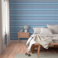 Aztec winter folkore geometric peru design blue