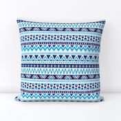 Aztec winter folkore geometric peru design blue