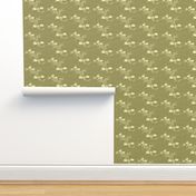 Woodland Hare - sage grass green & cream