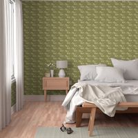 Woodland Hare - sage grass green & cream