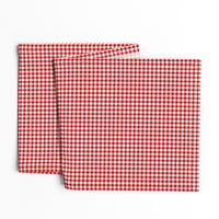 deep red and white gingham, 1/4" squares 