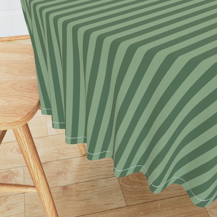 Crisp vertical stripes in shades of mint to forest green, evoking woodland vitality.