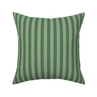 Crisp vertical stripes in shades of mint to forest green, evoking woodland vitality.