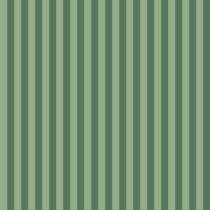 Crisp vertical stripes in shades of mint to forest green, evoking woodland vitality.