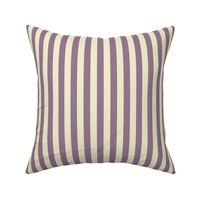 Elegant vertical stripes in plum and beige for a refined, classic charm.