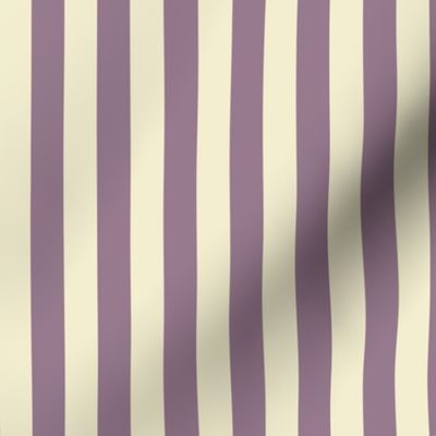 Elegant vertical stripes in plum and beige for a refined, classic charm.