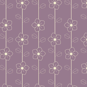 Purple retro flowers