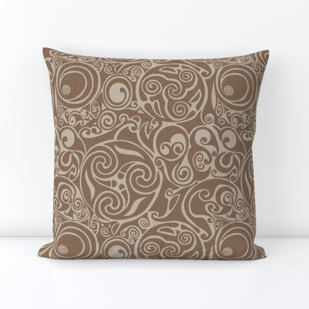 Brown celtic inspired abstract pattern