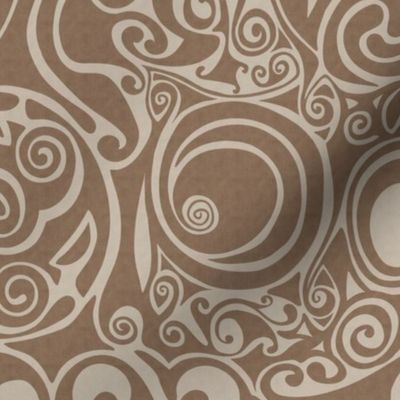 Brown celtic inspired abstract pattern