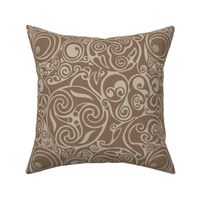 Brown celtic inspired abstract pattern