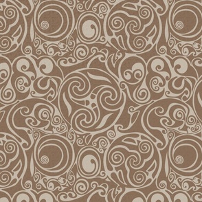 Brown celtic inspired abstract pattern