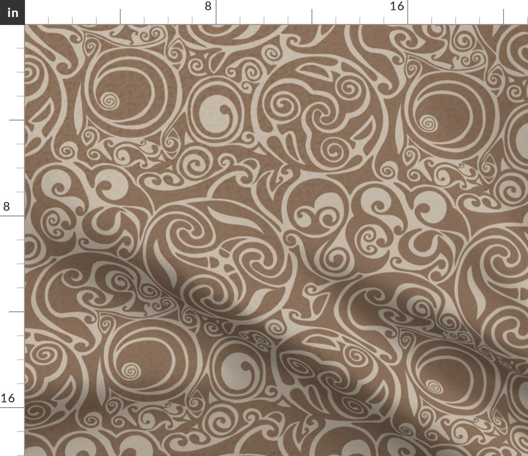 Brown celtic inspired abstract pattern