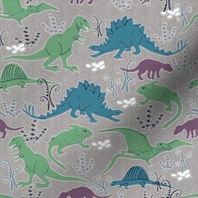 Dinosaurs 3 blue green gray