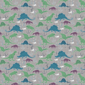 Dinosaurs 3 blue green gray