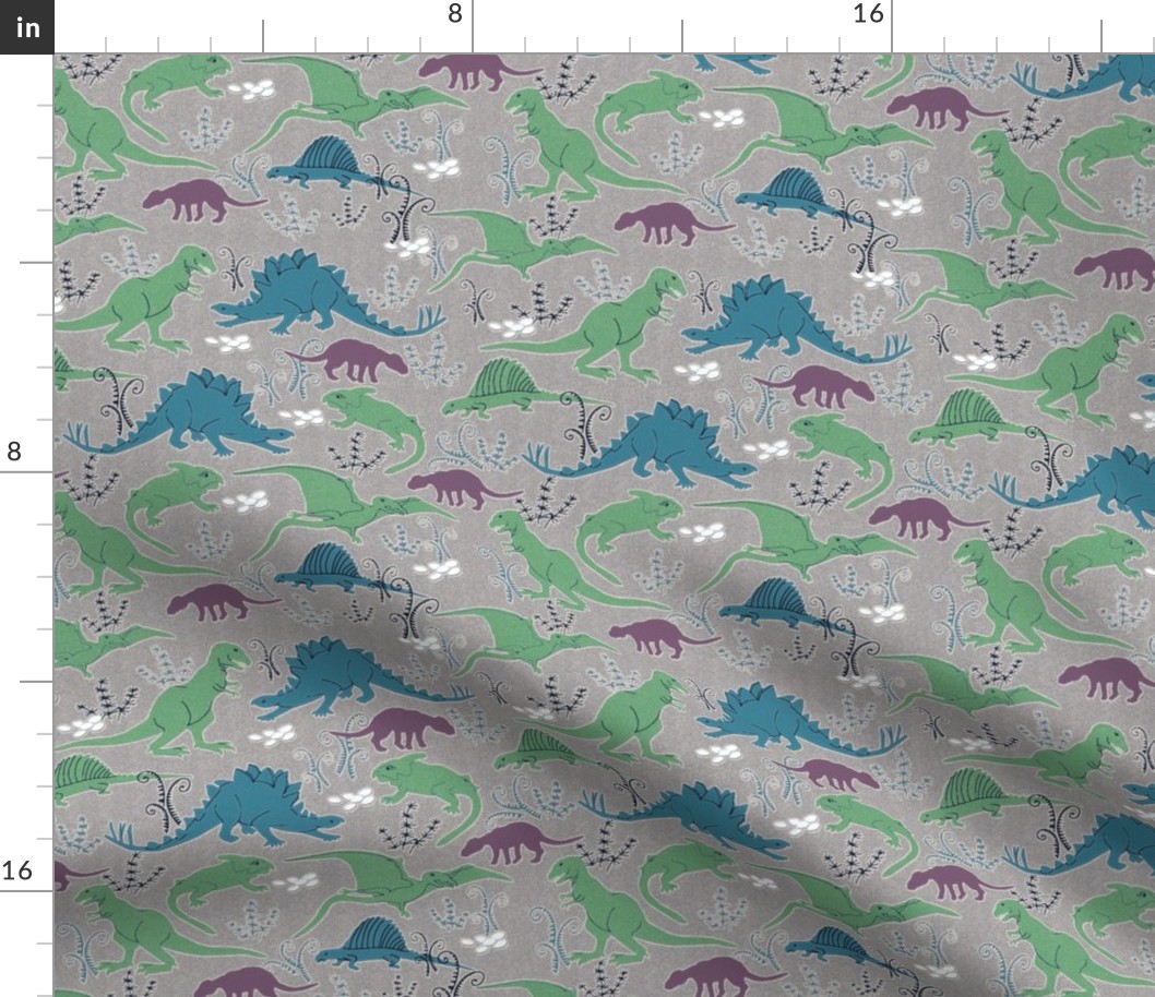 Dinosaurs 3 blue green gray