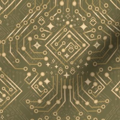 circuit board in green