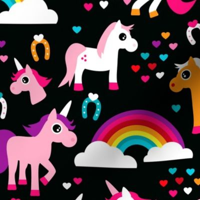 Unicorn rainbow dream adorable horse illustration for girls