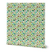 Retro apple kitchen print green fruit summer