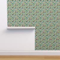 Retro apple kitchen print green fruit summer