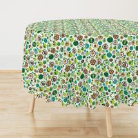 Retro apple kitchen print green fruit summer