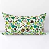 Retro apple kitchen print green fruit summer