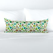 Retro apple kitchen print green fruit summer