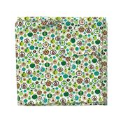 Retro apple kitchen print green fruit summer